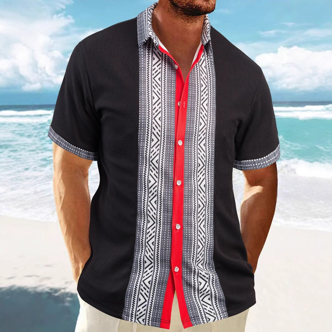 Shorts Printed Button Short Sleeve Men by INSANITY BEAST