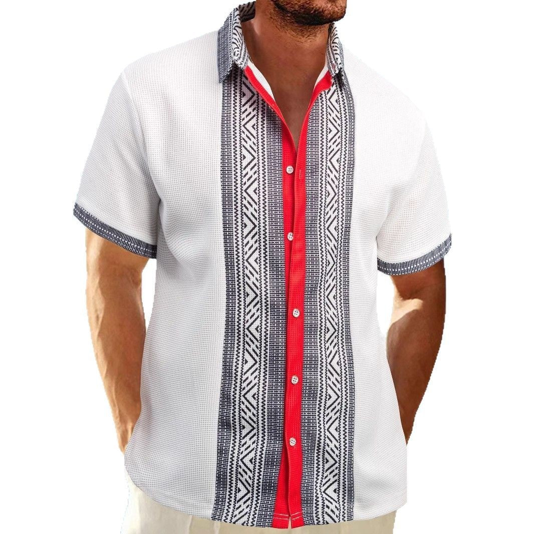 Shorts Printed Button Short Sleeve Men by INSANITY BEAST