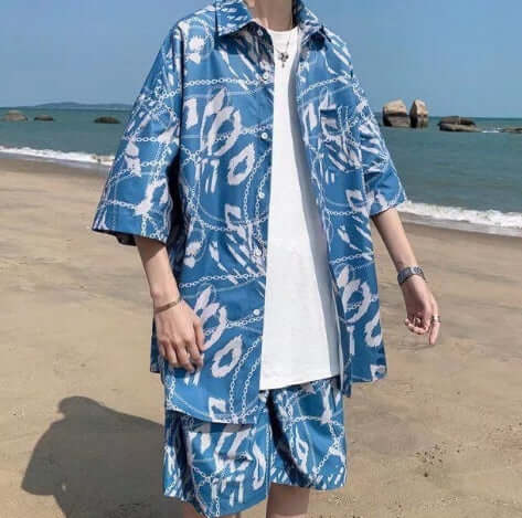 Shorts Hawaiian Shirt Suit for Men by INSANITY BEAST