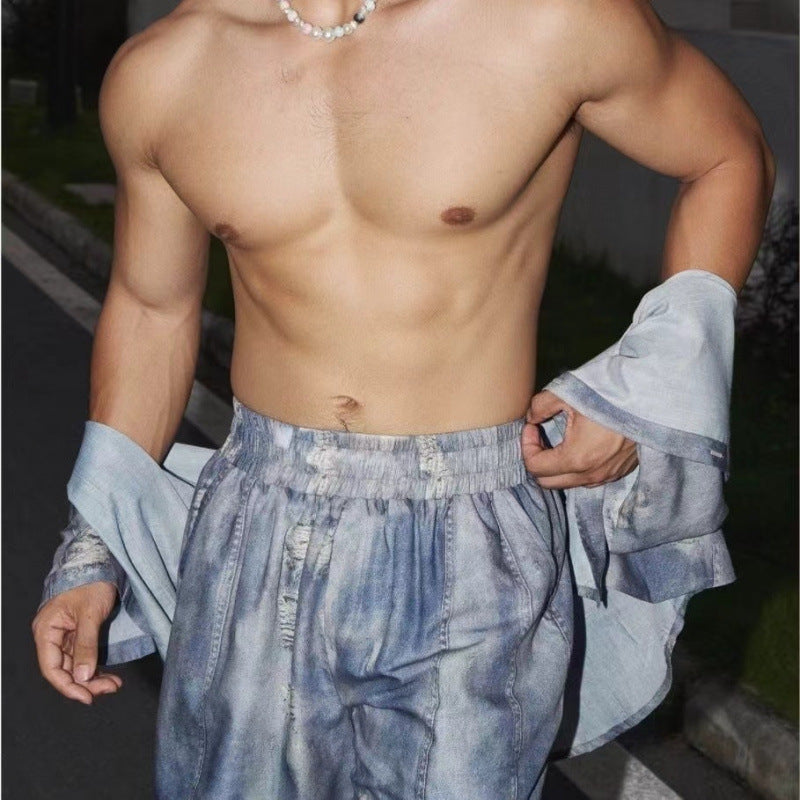 Shorts Summer Denim Shirt Suit by INSANITY BEAST