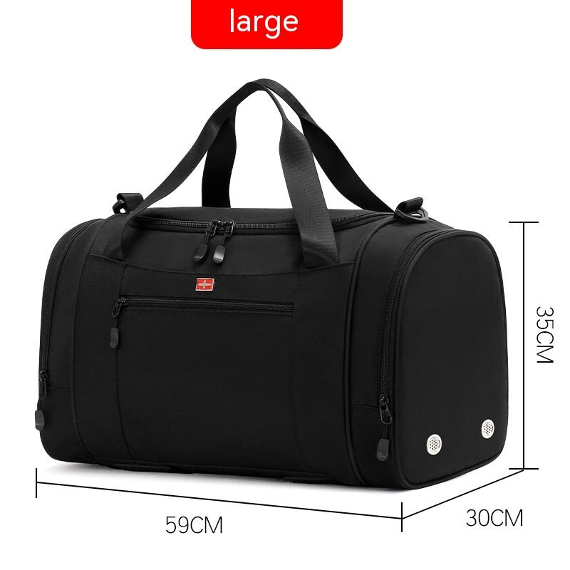 Large Capacity duffle bags for travel and gym, showcasing a stylish black design.