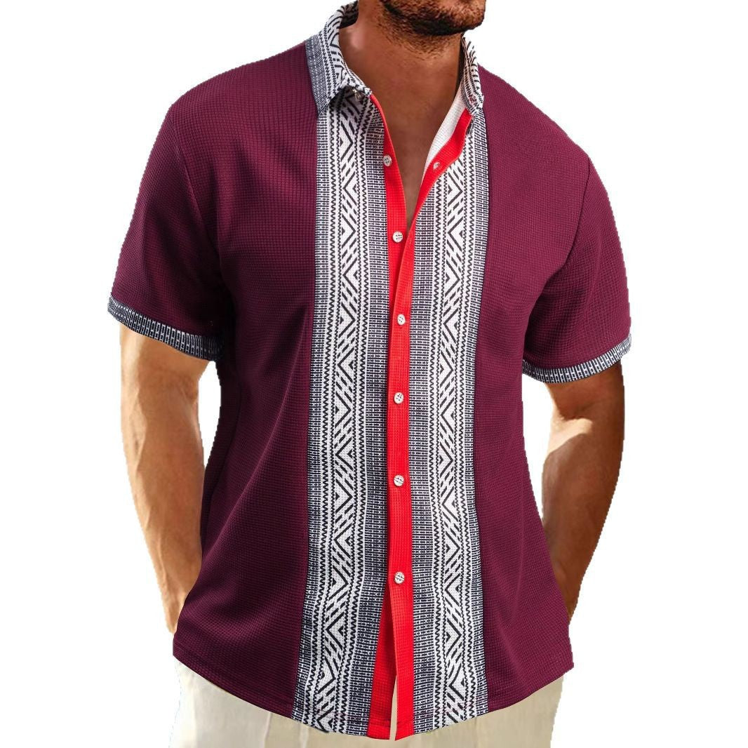 Shorts Printed Button Short Sleeve Men by INSANITY BEAST