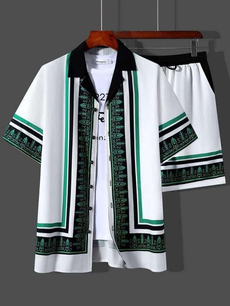 Shorts Hawaiian Shirt Suit for Men by INSANITY BEAST