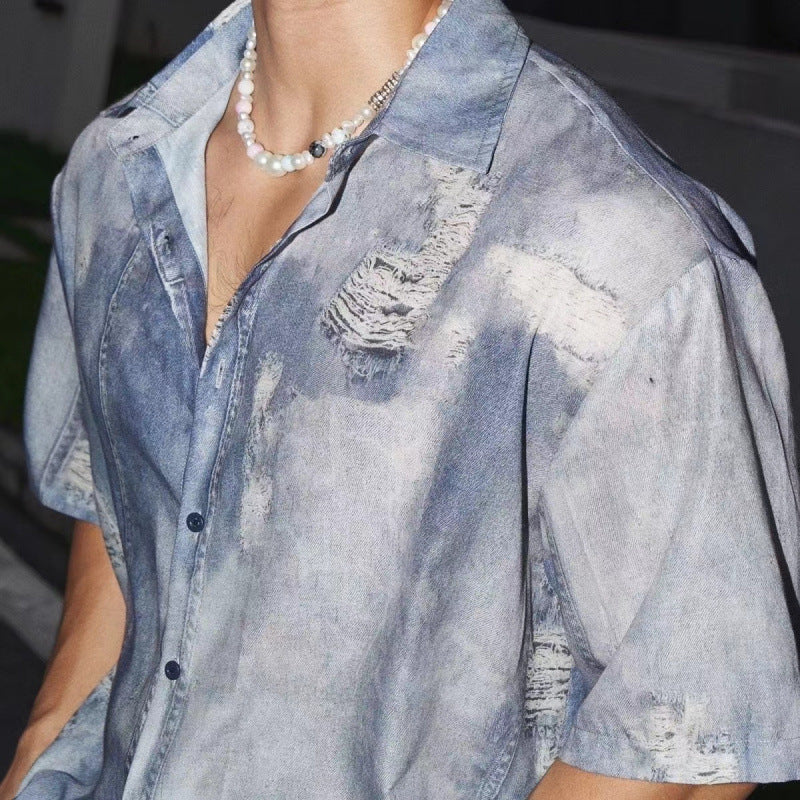 Shorts Summer Denim Shirt Suit by INSANITY BEAST