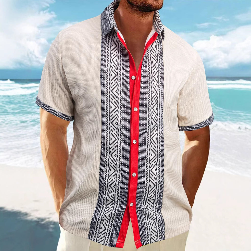 Shorts Printed Button Short Sleeve Men by INSANITY BEAST