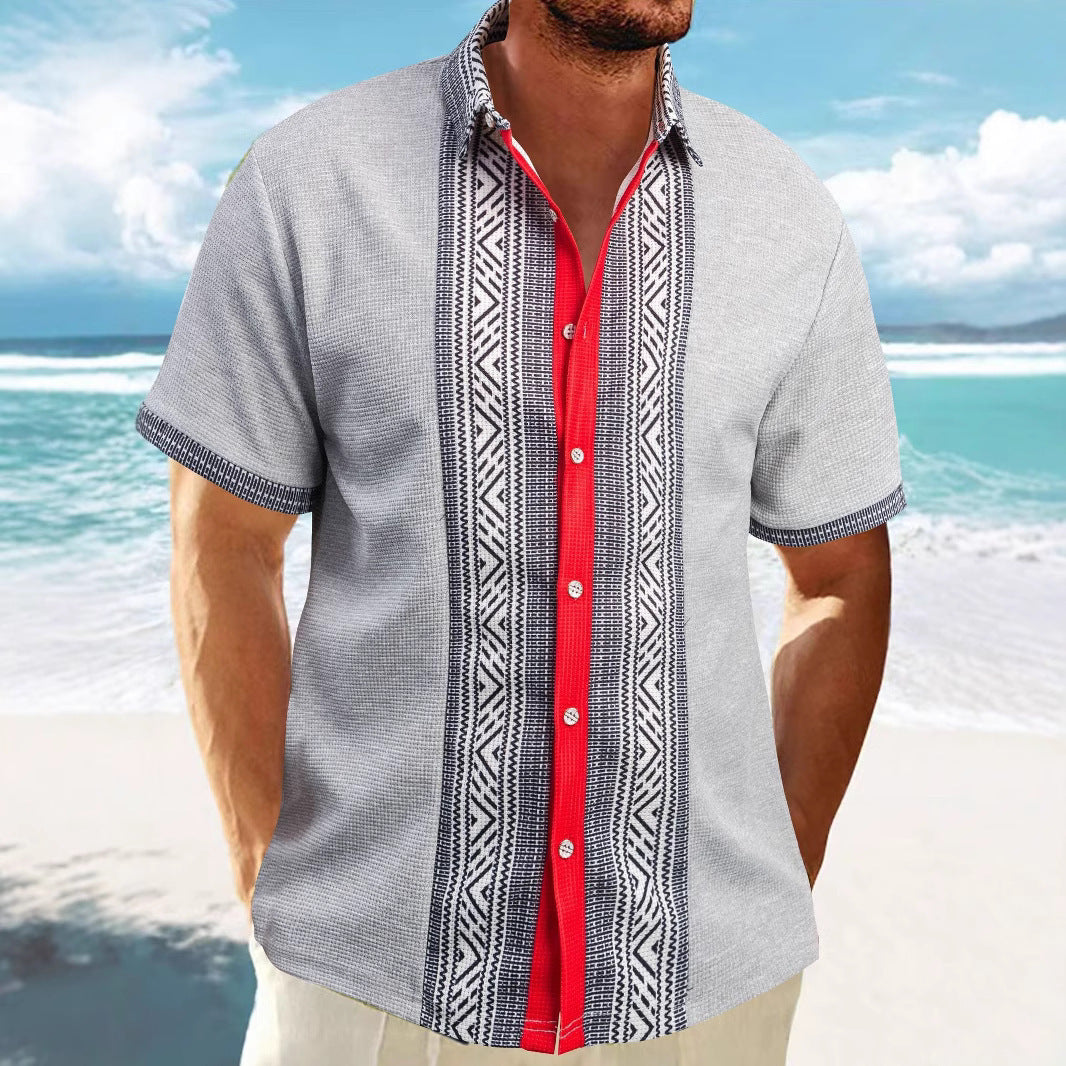 Shorts Printed Button Short Sleeve Men by INSANITY BEAST